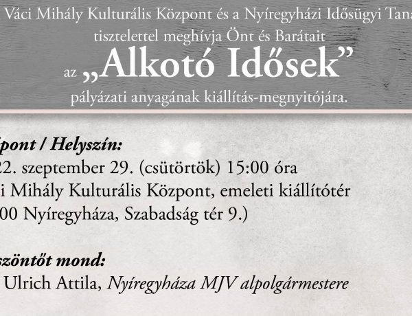 „Alkotó Idősek" kiállítás megnyitója