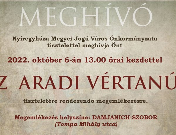 Az aradi vértanúk emlékére – Megemlékezés Nyíregyházán