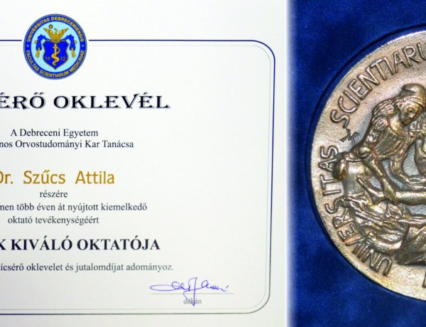 Az ÁOK kiváló oktatója – Kitüntetésben részesült dr. Szűcs Attila orvosigazgató