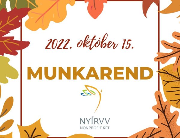 NYÍRVV – Információk az október 15-i munkarenddel kapcsolatban