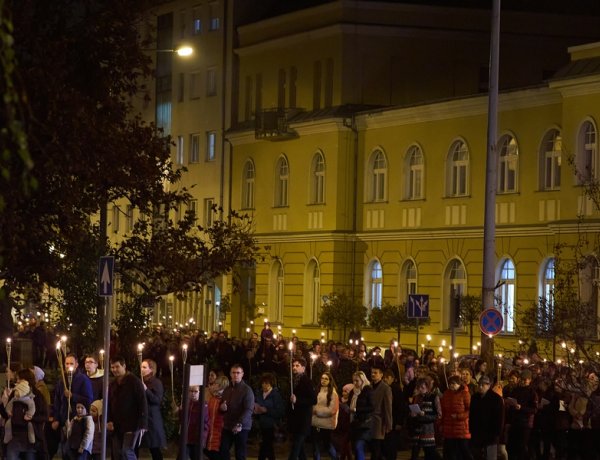 A reformáció napja, fáklyás felvonulás a belvárosban