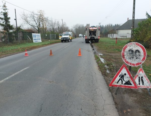 Hétfőn reggel gázcsőtörés történt Buj és Nyírszőlős között