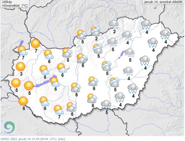Az ország nagyobb részén napsütésre számíthatunk, máshol marad a borult idő szombaton