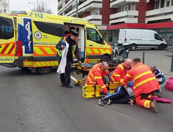 Az Országzászló téren egy futár sérült meg abban a balesetben, amikor egy autóval ütközött