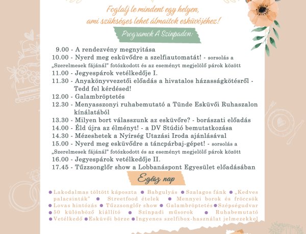 Kelet-Magyarországi Esküvői Kiállítás a Sóstói Múzeumfaluban