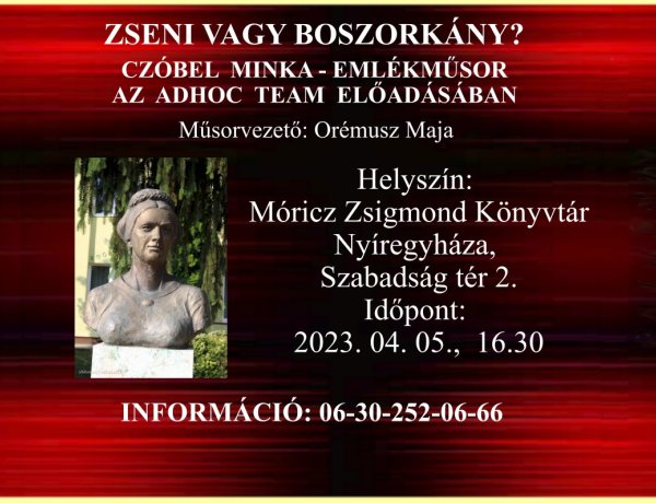 Zseni vagy boszorkány? Czóbel Minka-emlékműsor az AdHoc Team előadásában