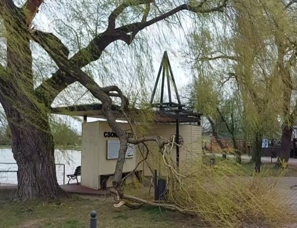 Károkat okozott a hétfői viharos szél Sóstón