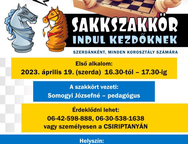 Sakkszakkör indul kezdőknek