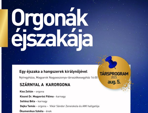 Orgonák éjszakája és Orgona Pont hangversenyek lesznek