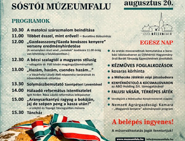 Az új kenyér illata száll majd Szent István ünnepén a Múzeumfaluban