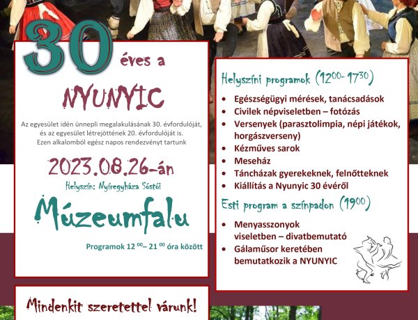 Ünnepelni hív a  NYUNYIC a Múzeumfaluba