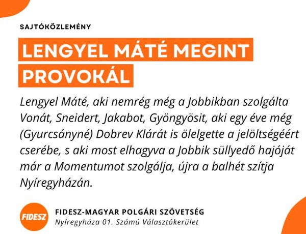 Itt a reakció: Lengyel Máté megint provokál – válasz a nyíregyházi volt jobbikos, most éppen momentumos képviselő Facebook-bejegyzésére