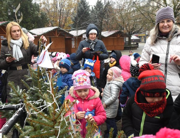 A Kis karácsony sétány fenyőfáit idén is óvodások díszítették