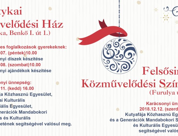 Ünnepi programok - Butyka, Mandabokor, Felsősima, Rozsrétszőlő