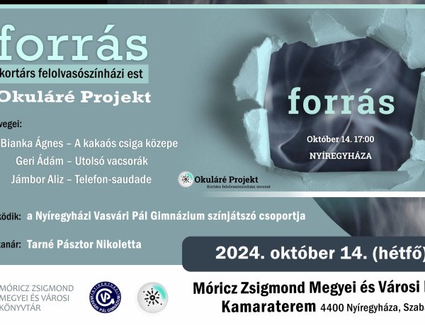 Kortárs felolvasószínházi est - Az Okuláré Projekt Forrás címmel áll a nézők elé  