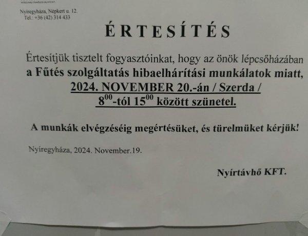 Rendszeres karbantartást végeznek a jobb szolgáltatás érdekében