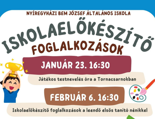 Iskolaelőkészítőre várják a kicsiket és a szüleiket a Bembe