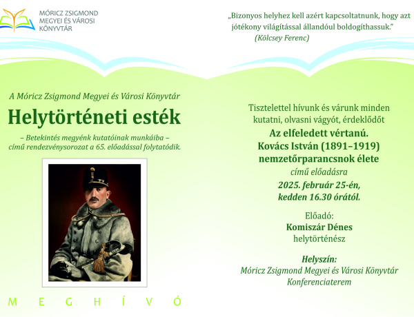 Egy elfeledett vértanú emlékezetét elevenítik fel a könyvtárban