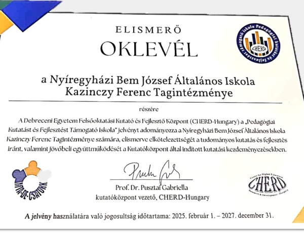 Kutatási és fejlesztői elismerést kapott a Kazinczy