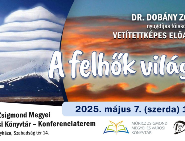 A felhők világa - Dobány Zoltán tart előadást a könyvtárban