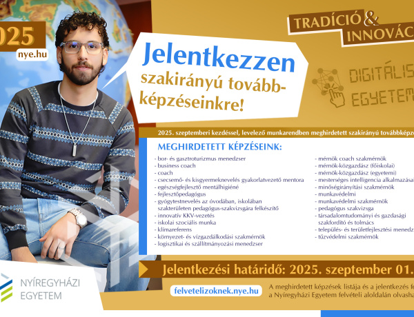 Több mint húsz szakirányú továbbképzést kínál a Nyíregyházi Egyetem szeptembertől