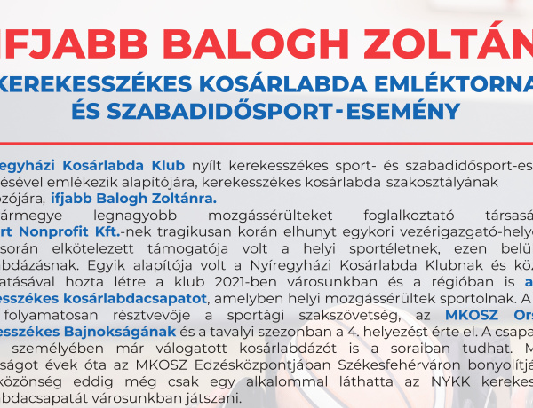 Emléktorna – Ifjabb Balogh Zoltánra emlékeznek