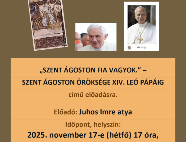 Előadás Szent Ágoston örökségéről Nyíregyházán