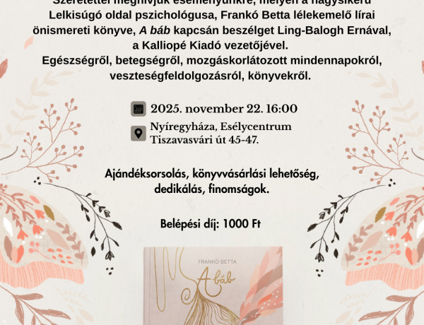 Beszélgetés a veszteségről és az élni akarásról – iró-olvasó találkozó Frankó Bettával