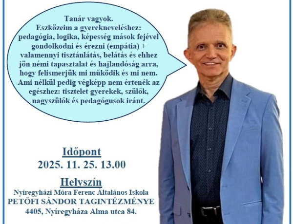Neves gyermeknevelési szakember tart előadást Nyíregyházán