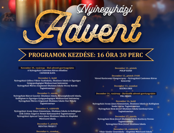 Nyíregyházi advent: csodás fények, szívhez szóló dallamok – itt részletes program
