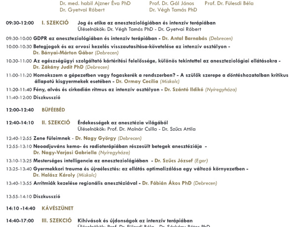 Tudományos ülést tart a MAITT az aneszteziológia és intenzív terápia kihívásairól