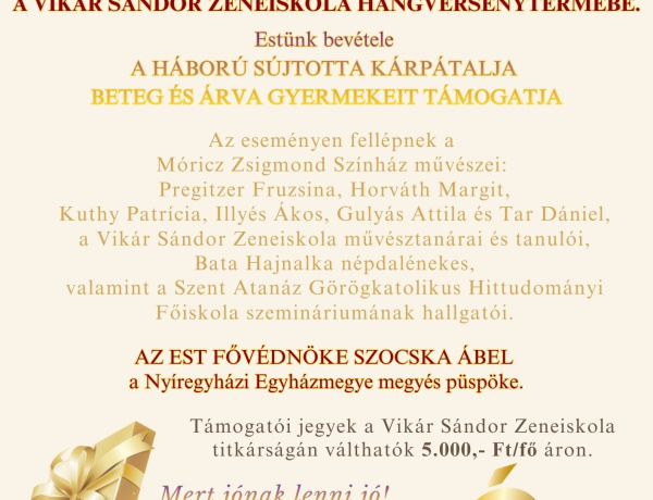 Jónak lenni jó Nyíregyházán is:  jótékonysági koncerttel támogatják a Kárpátalját