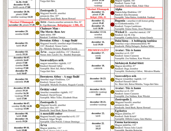 December a Krúdy Moziban! - Minden az ünnepek körül forog