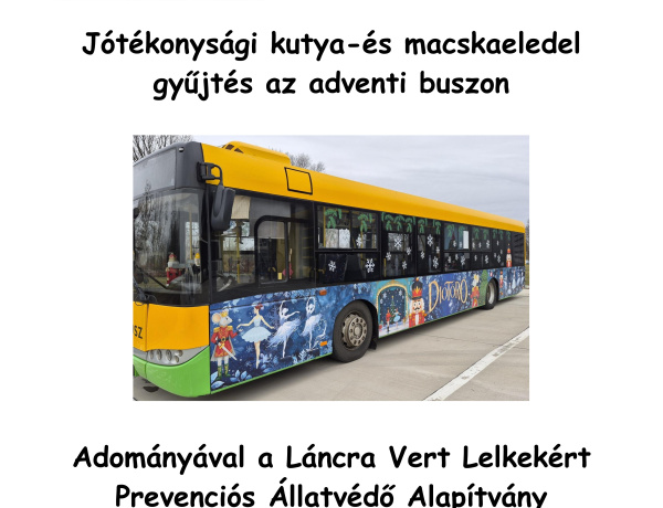 Jótékonysági akció az adventi buszon: Segítsünk a Láncra Vert Lelkekért Alapítványnak!