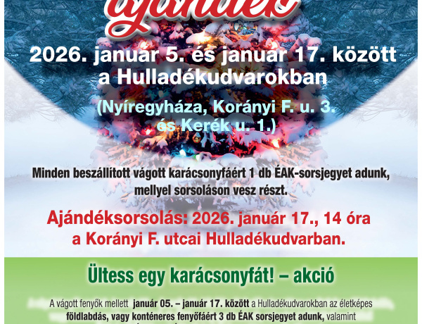 Karácsonyfagyűjtő akció indul Nyíregyházán – ajándékok és nyeremények várják a résztvevőket