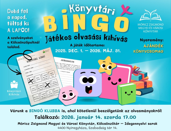 Könyvtári Bingó – játékos olvasási kihívás minden korosztálynak