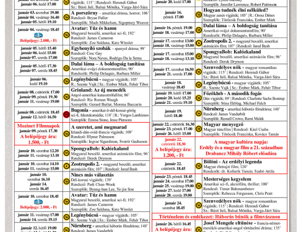 Sokszínű filmkínálattal indítja 2026-ot a Krúdy Art Mozi