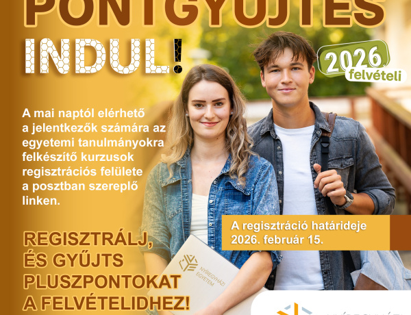 Indul a pontgyűjtés! – Már lehet regisztrálni a Nyíregyházi Egyetem felkészítő kurzusaira