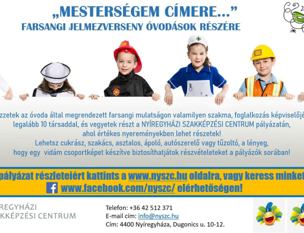 „Mesterségem címere…” – Farsangi jelmezversenyt rendeznek óvodások számára