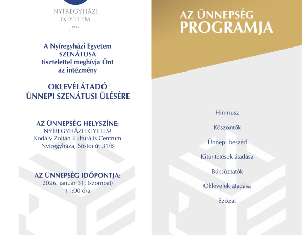 Záróvizsga-ünnepség a Nyíregyházi Egyetemen