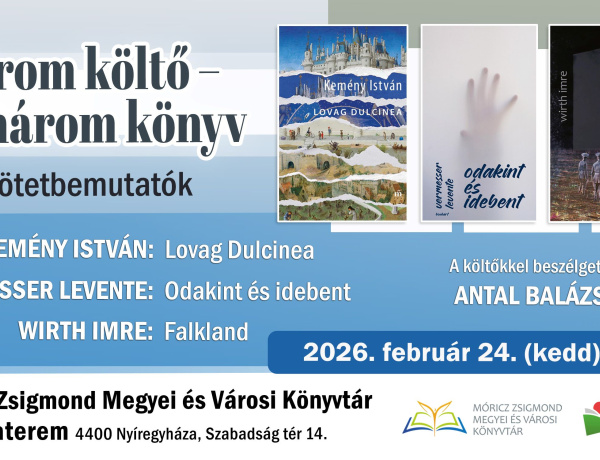 Három költő, három világ – kortárs versek találkozása a könyvtárban