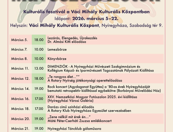 Tavaszi Művészeti Hetekkel pezsdül fel a város kulturális élete