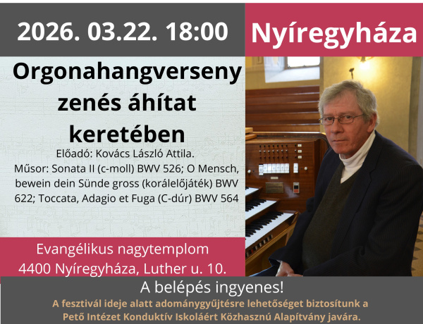 Zenés áhítatra várják az érdeklődőket az evangélikus nagytemplomba