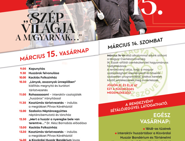 Huszárok, táncház és kiállítás – forradalmi hétvégével indul a szezon a Sóstói Múzeumfaluban