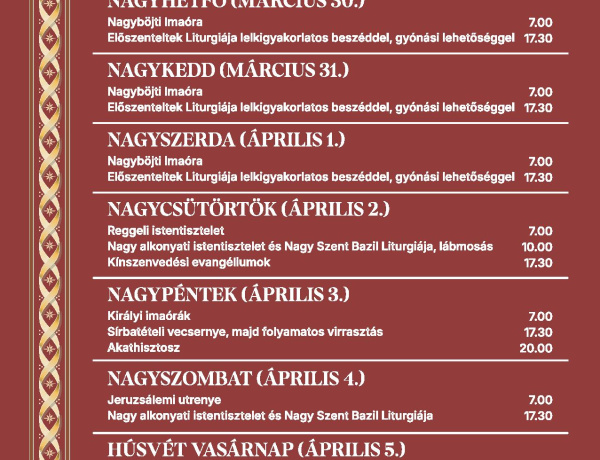 A húsvétra készül a Szent Miklós-székesegyház – nagyheti liturgiák Nyíregyházán