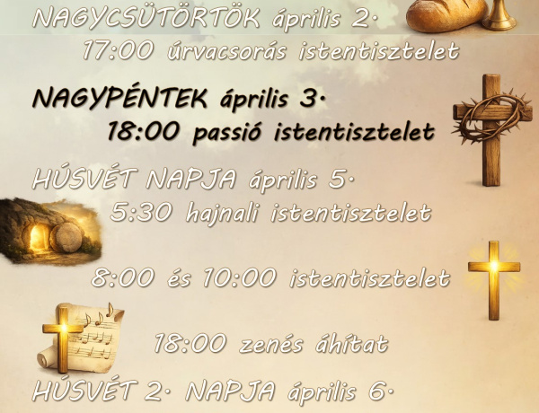Hajnali istentisztelet és zenés áhítat – húsvéti programok az evangélikus nagytemplomban