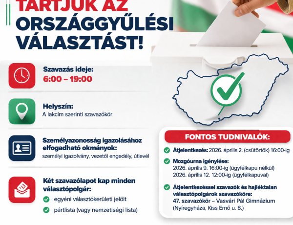 Egy hét múlva választás– fontos tudnivalók a nyíregyházi polgároknak