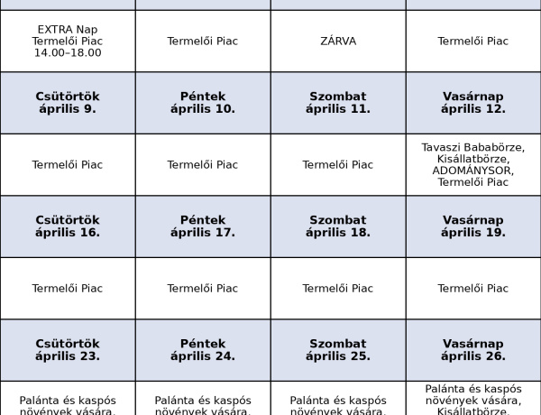Palánták, termelői portékák és bababörze – programokkal vár áprilisban a Kertvárosi Esély Piac