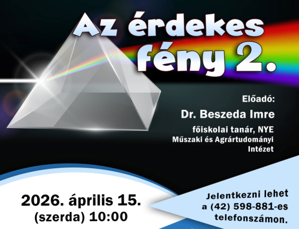 Az érdekes fény titkairól szól előadás a könyvtárban