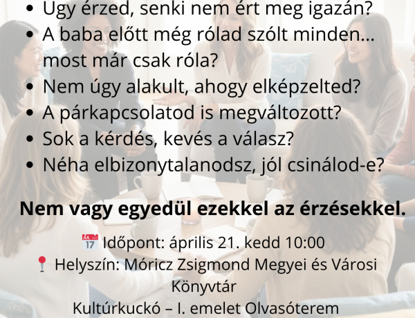 Anyakör indul a könyvtárban – közösség és támogatás édesanyáknak